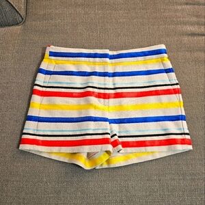 J. Crew Jacquard Basket Weave Colorful Striped Casual  Boho Shorts Size 0